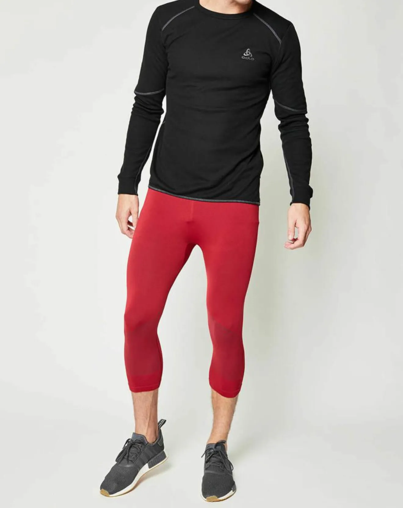 Homme Odlo Collant technique 3/4 Evolution Warm Seamless rouge
