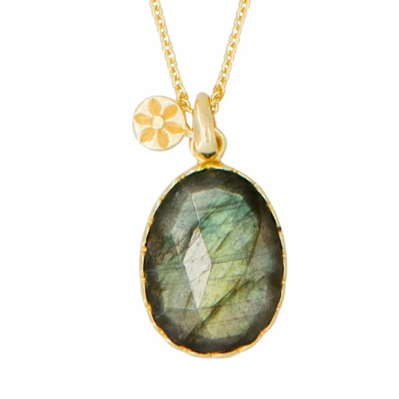 Outlet Moonstone Collier Alba Labradorite en laiton doré