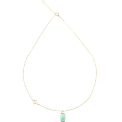 Femme Moonstone Collier Inés Quartz & Amazonite en laiton doré