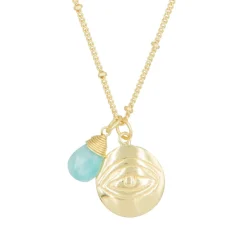 Hot Moonstone Collier Iva en Laiton doré