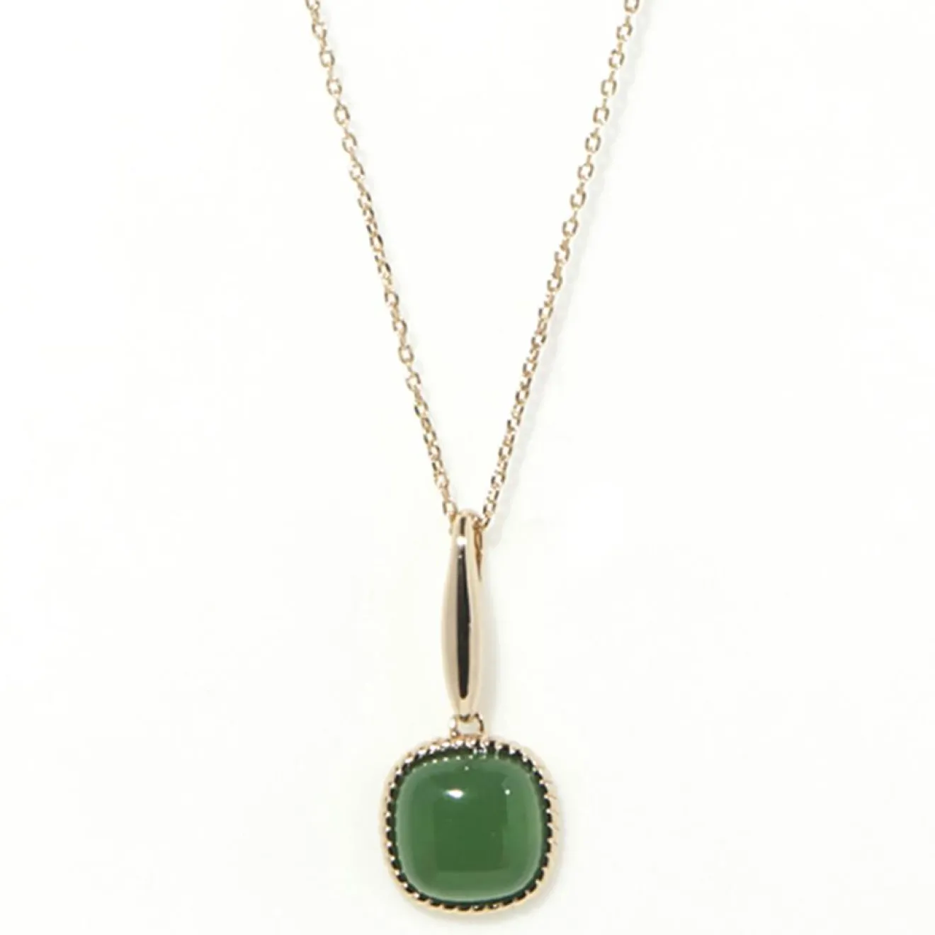 Femme Moonstone Collier Phybie Agate verte en laiton doré
