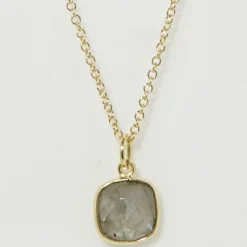 New Moonstone Collier Phybie Labradorite en laiton doré