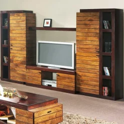 Bois & Chiffons Colonne étagère bois bicolore marron - 89x41x195 cm