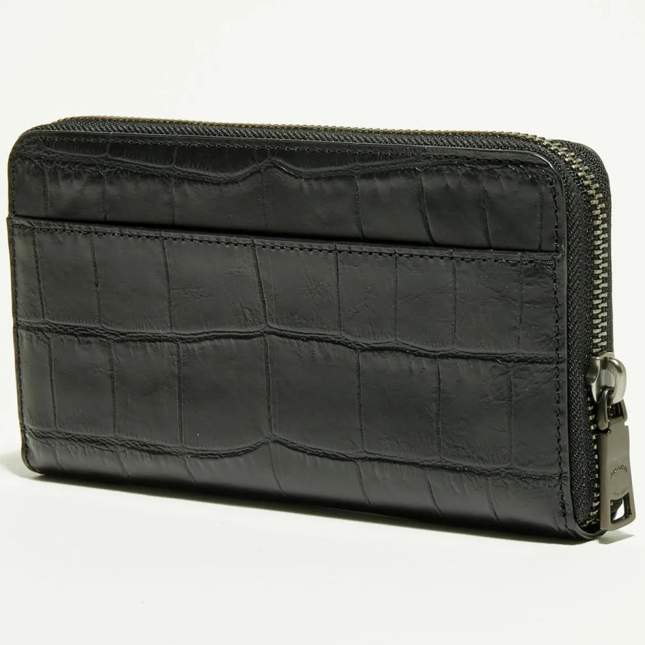 Sale Coach Compagnon Homme en Cuir croco Accordion noir - 9.9x18.9 cm