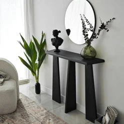 Clearance Wooden Art Console Cleopatra anthracite - 100x83x28 cm