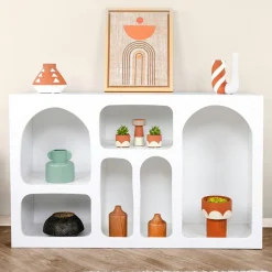 Outlet Wooden Art Console Liva blanche - 120x74x37 cm