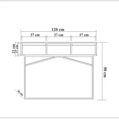 Wooden Art Console Mia noyer/noir - 120x90x36 cm