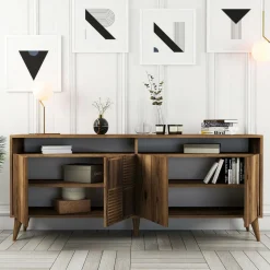 Wooden Art Console Milan marron - 180x78.6x35 cm