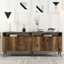 Wooden Art Console Milan marron - 180x78.6x35 cm