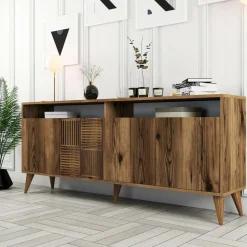 Wooden Art Console Milan marron - 180x78.6x35 cm