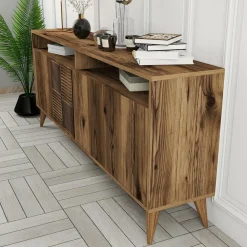 Wooden Art Console Milan marron - 180x78.6x35 cm