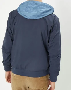 Homme Hackett London Coupe-vent réversible à capuche bleu