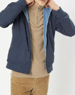Homme Hackett London Coupe-vent réversible à capuche bleu