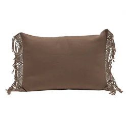 Bed and Philosophy Coussin artisanal en laine & alpaga marron 40x60 cm