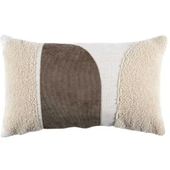 Home Deco Factory Coussin bouclette beige - 50x30 cm