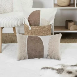 Home Deco Factory Coussin bouclette beige - 50x30 cm