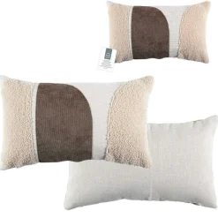 Home Deco Factory Coussin bouclette beige - 50x30 cm