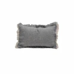 Hot Bed and Philosophy Coussin Coton en lin & coton bleu 40x60cm