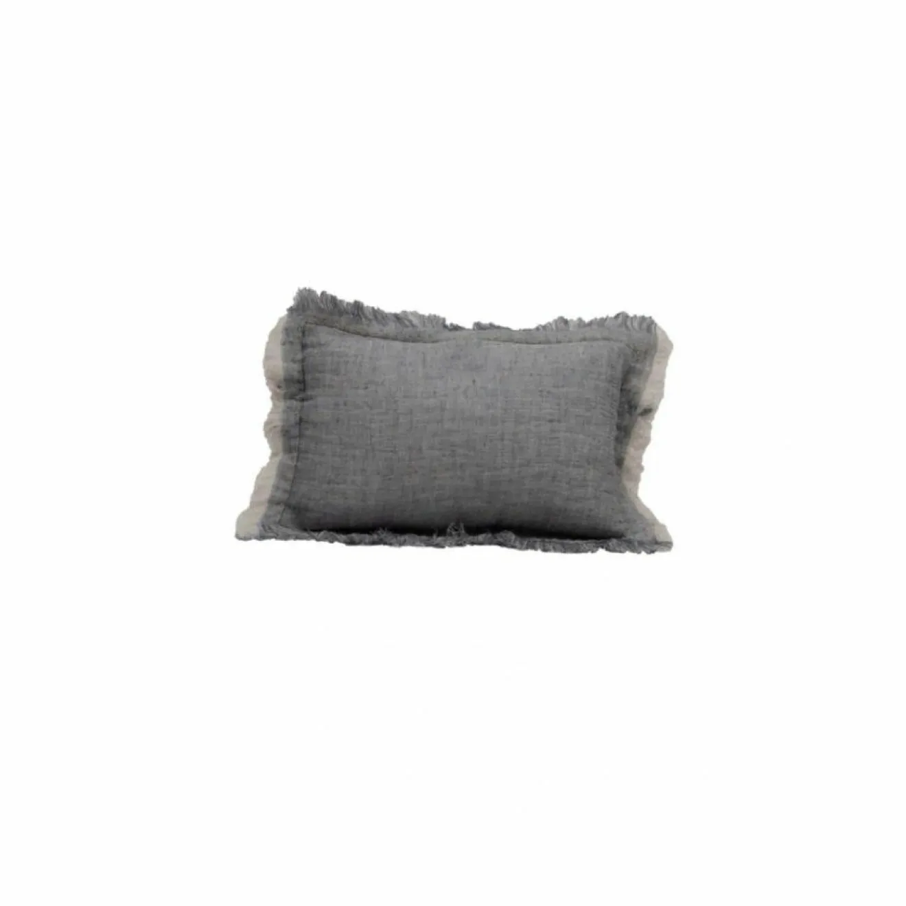 Bed and Philosophy Coussin Coton en lin & coton bleu 25x40cm