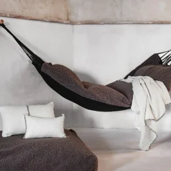 Outlet Bed and Philosophy Coussin en coton flammé naturel 25x40cm