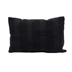 Bed and Philosophy Coussin en crochet fait main noir 40x60cm