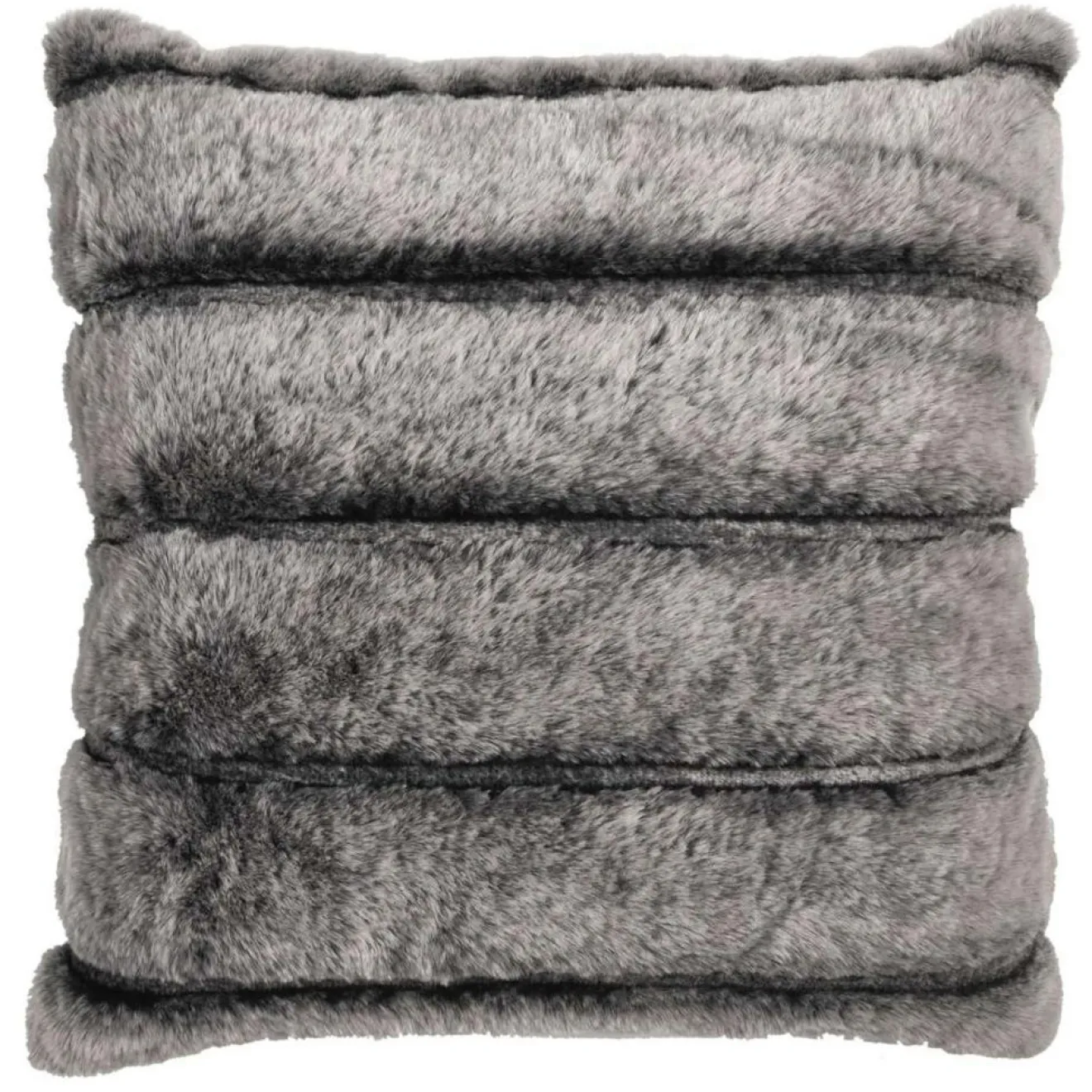 Home Deco Factory Coussin en fausse fourrure tout doux gris - 40x40 cm