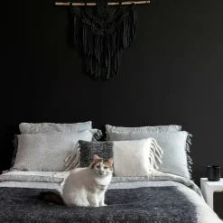 Best Bed and Philosophy Coussin en laine bicolore blanc/noir 40x60cm