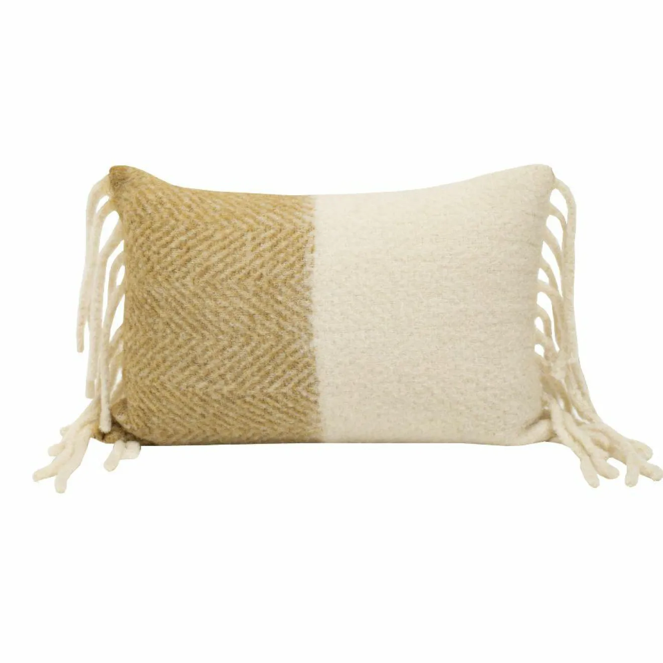 Bed and Philosophy Coussin en laine bicolore beige 40x60cm