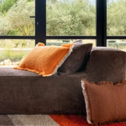 Bed and Philosophy Coussin en laine orange 40x60cm