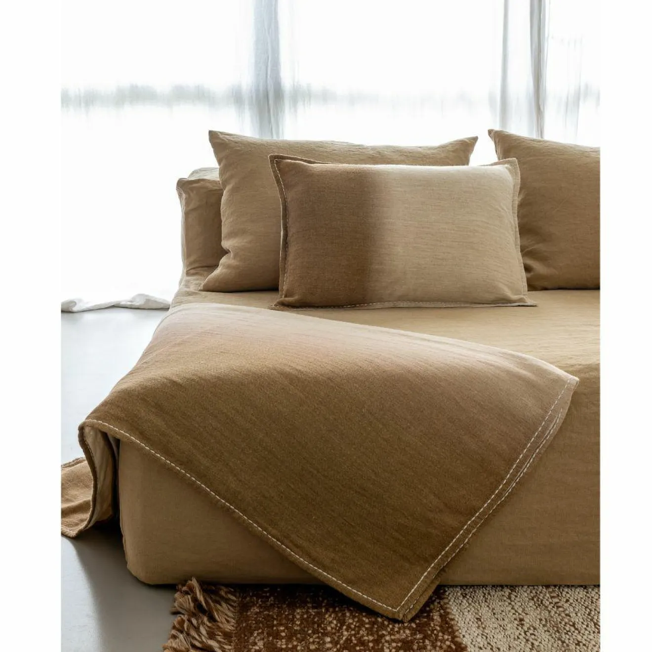 Bed and Philosophy Coussin en laine vert 40x60cm