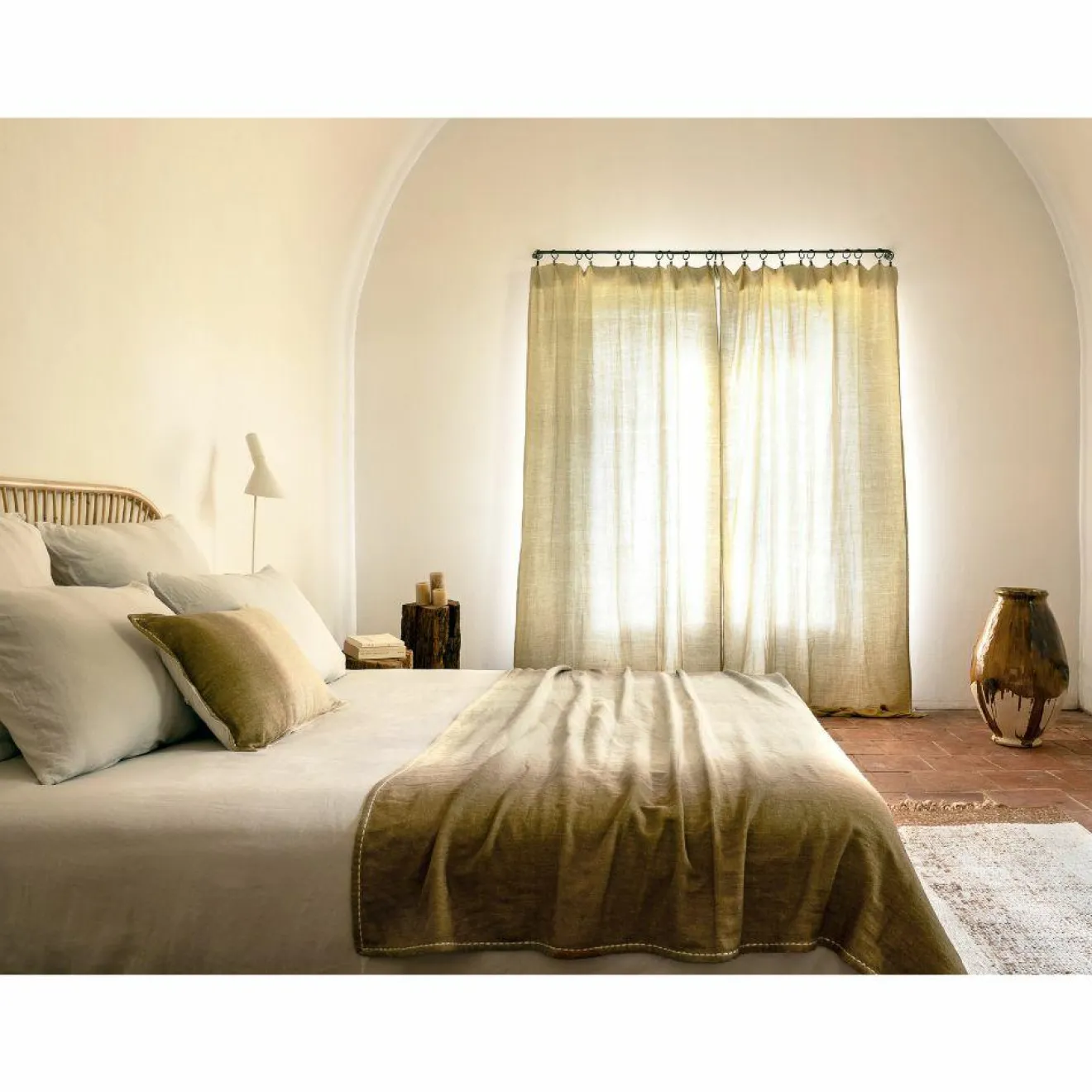 Bed and Philosophy Coussin en laine vert 40x60cm