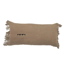 Best Bed and Philosophy Coussin en lin à chevrons marron 30x60cm