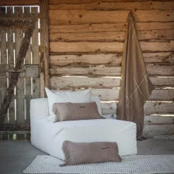 Best Bed and Philosophy Coussin en lin à chevrons marron 30x60cm