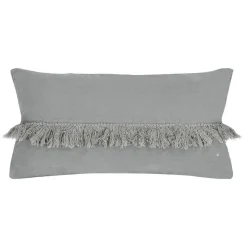 Bed and Philosophy Coussin en lin frangé gris 30x60cm