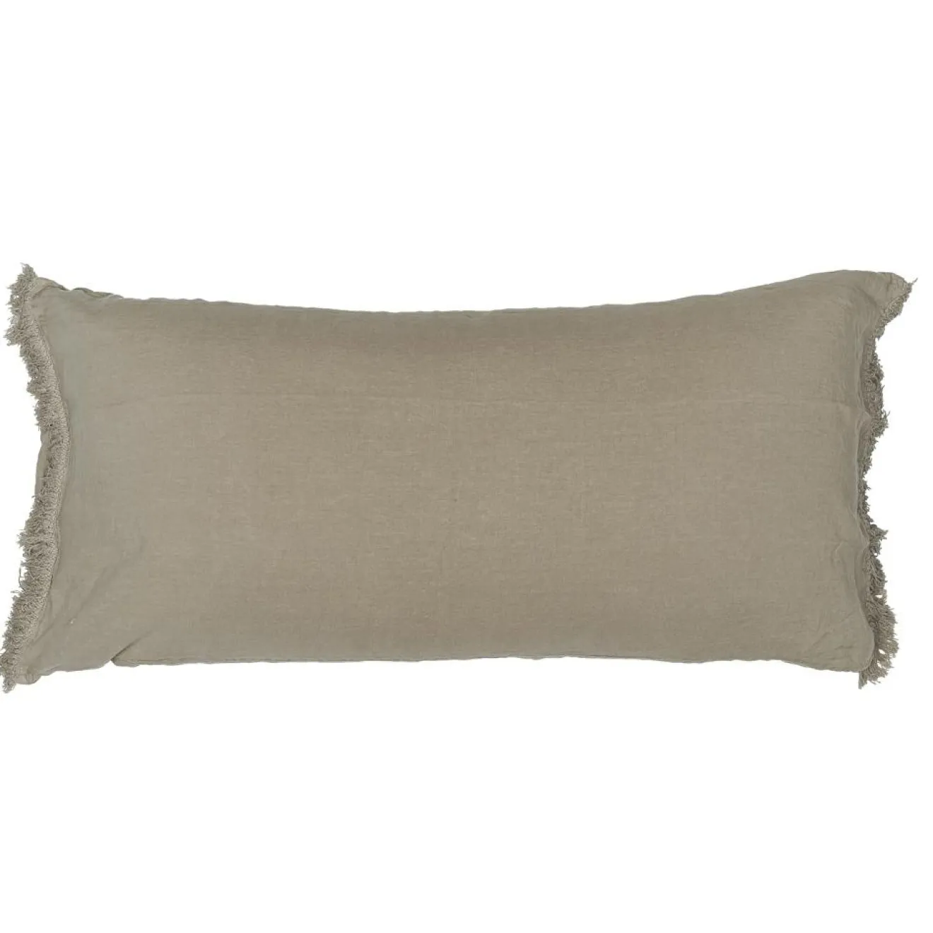 Bed and Philosophy Coussin en lin frangé naturel 55x110cm
