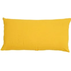 Bed and Philosophy Coussin en lin jaune 55x110cm
