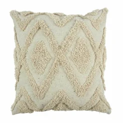 Home Deco Factory Coussin ethnique relief losange beige - 40x40 cm