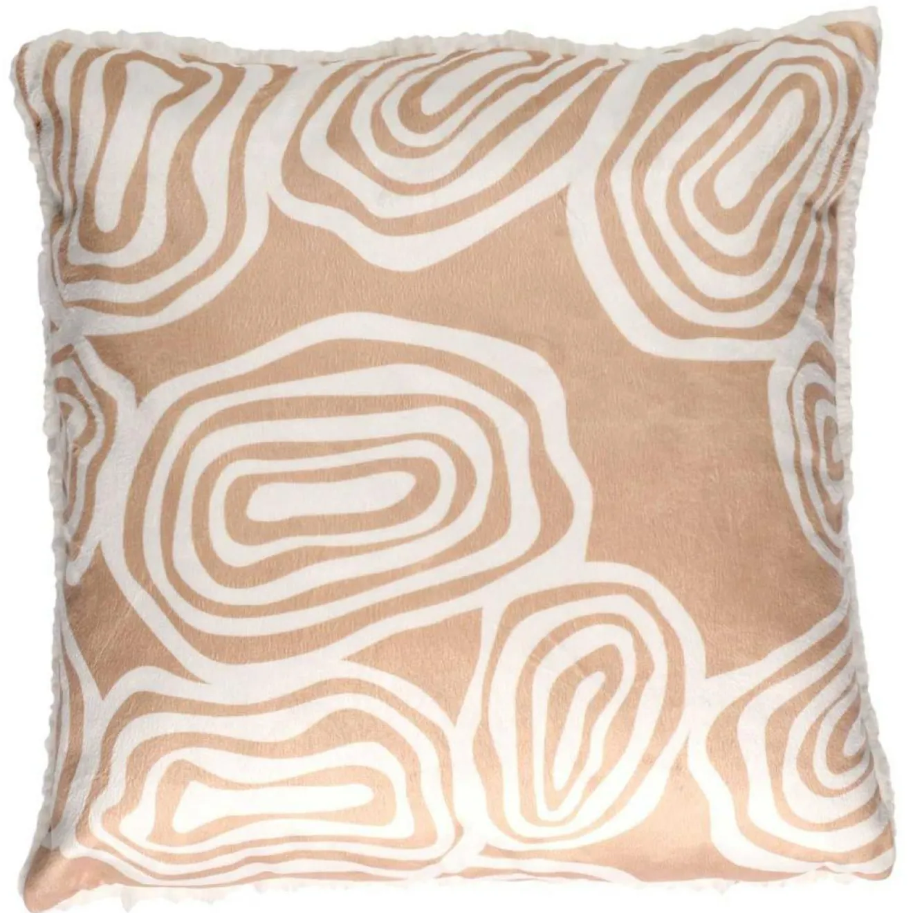 Home Deco Factory Coussin imprimé sherpa Crush blanc/beige - 40x9x40 cm