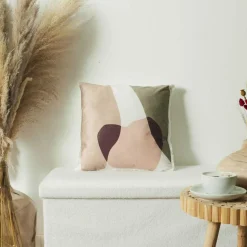 Home Deco Factory Coussin Sherpa imprimé multicolore - 40x40 cm