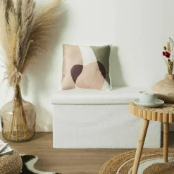 Home Deco Factory Coussin Sherpa imprimé multicolore - 40x40 cm