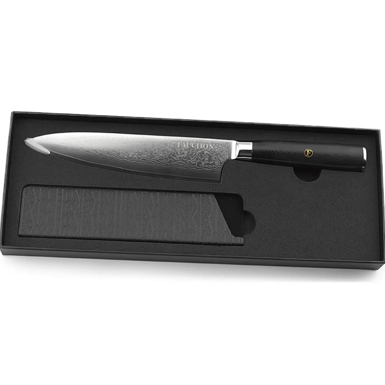 Discount Fauchon Couteau chef Damas noir - 32.5 cm