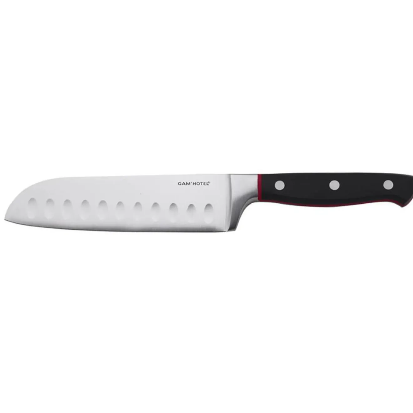 Gam'Hotel Couteau santoku Hiro noir/rouge - 25.5 cm