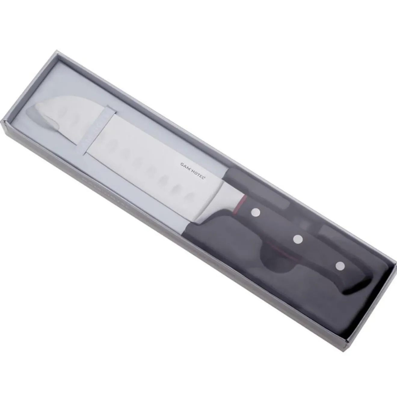 Gam'Hotel Couteau santoku Hiro noir/rouge - 25.5 cm