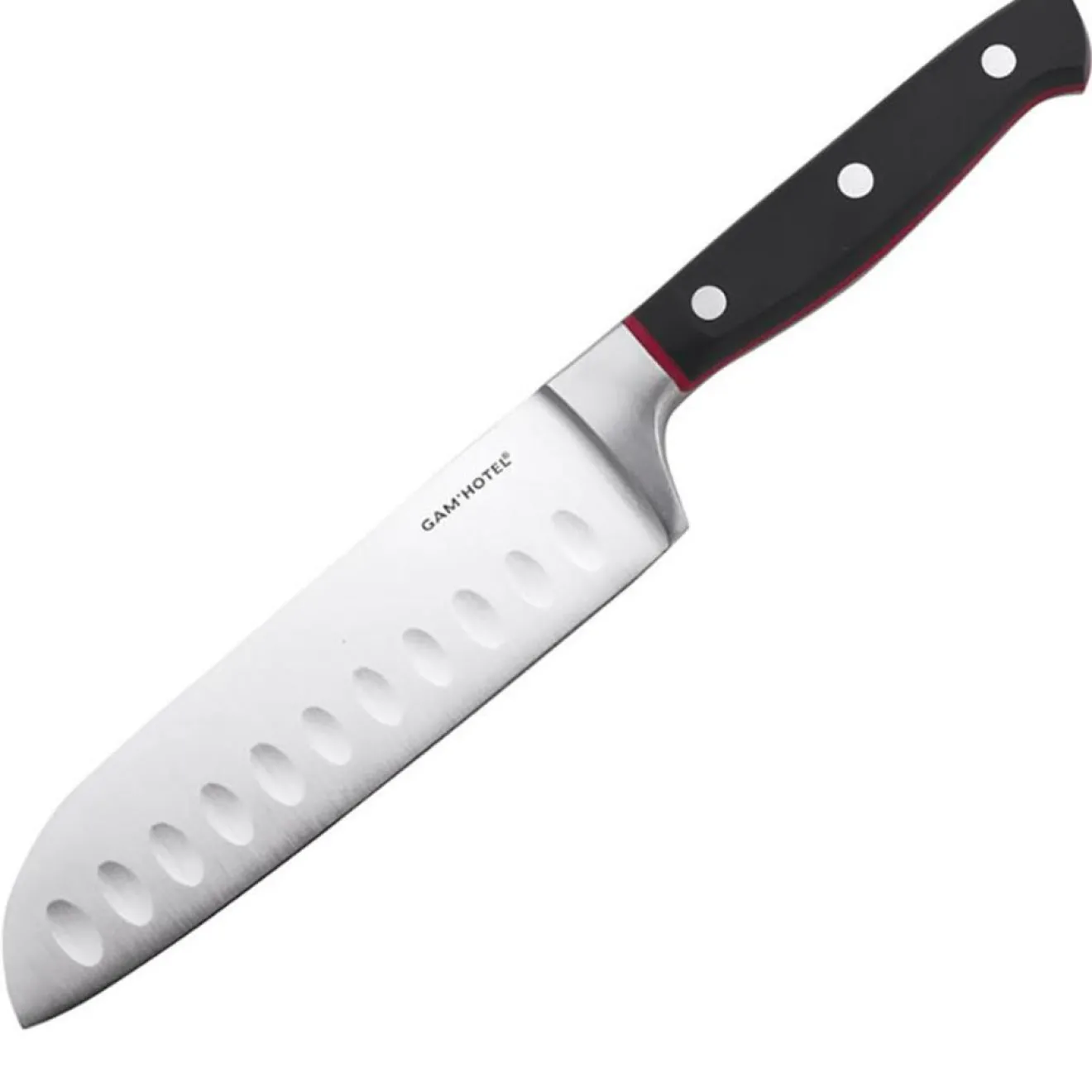 Gam'Hotel Couteau santoku Hiro noir/rouge - 25.5 cm