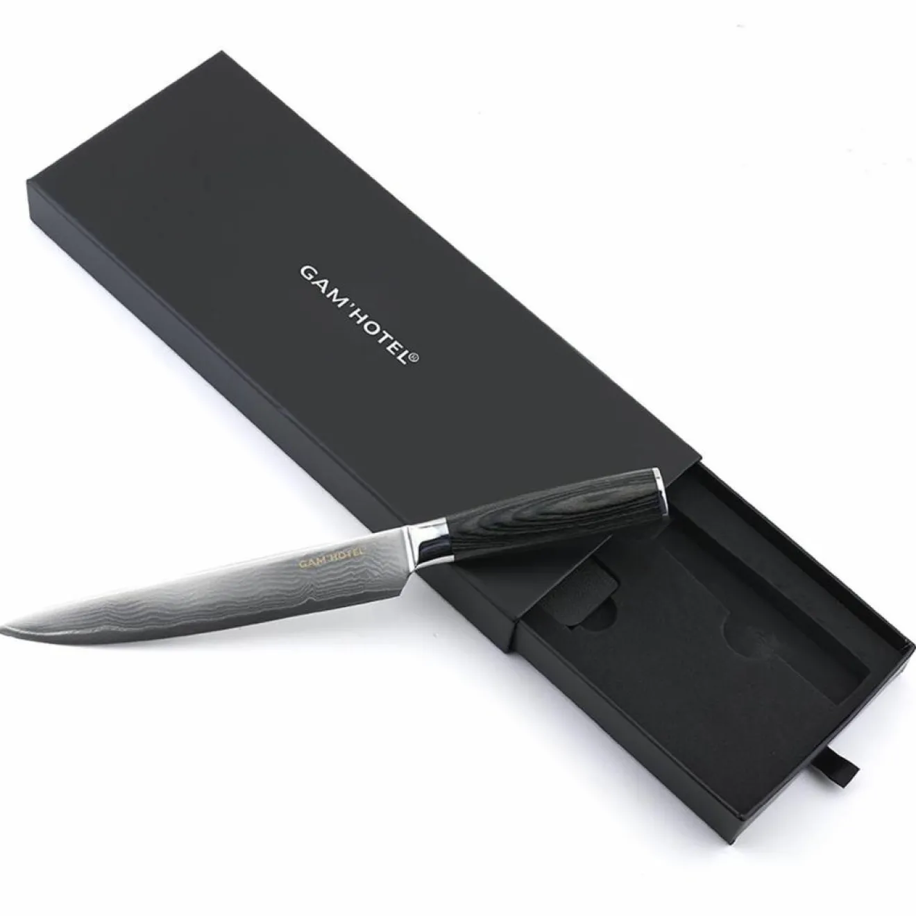 Gam'Hotel Couteau trancher Damarus noir - 32.5 cm