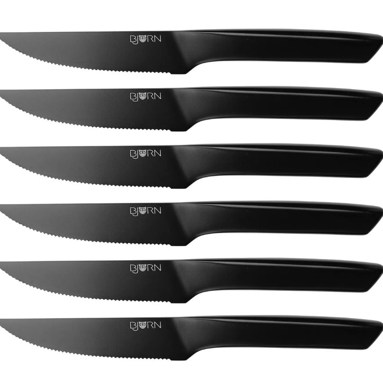 Outlet Bjorn Couteaux à steak Jensen noir mat - 6 pièces