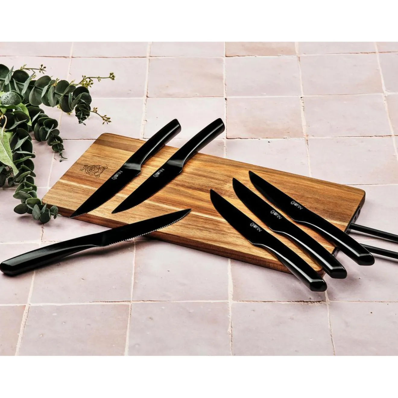 Outlet Bjorn Couteaux à steak Jensen noir mat - 6 pièces