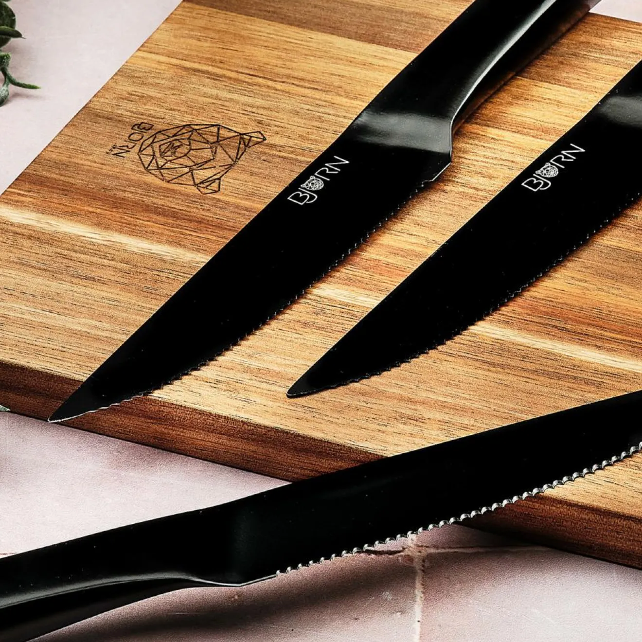 Outlet Bjorn Couteaux à steak Jensen noir mat - 6 pièces