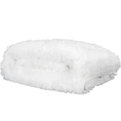 Discount Sensly Couverture pondérée fausse fourrure blanche - 153x0x203 cm