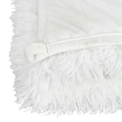 Discount Sensly Couverture pondérée fausse fourrure blanche - 153x0x203 cm